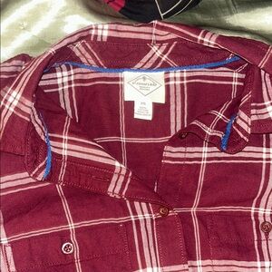 Maroon Plaid Button-Up Shirt by St. John's Bay